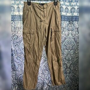 American Eagle Cargo Baggy Paratrooper Women's 12 Khaki Rave Y2K Grunge